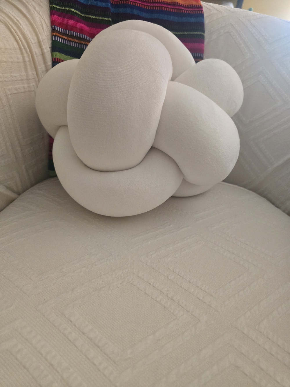 Room Essentials Cream Knot Throw Pillow